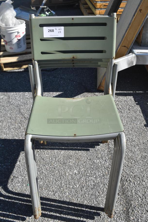 4 Green Outdoor Patio Chairs. 4 Times Your Bid! - Image 1 of 5