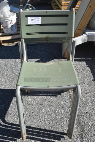 4 Green Outdoor Patio Chairs. 4 Times Your Bid!