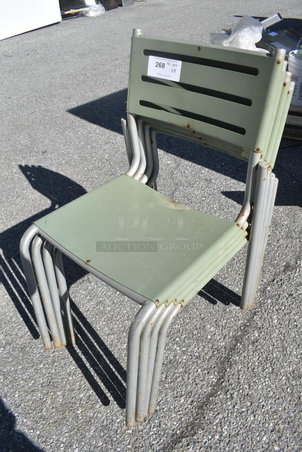 4 Green Outdoor Patio Chairs. 4 Times Your Bid! - Image 3 of 5
