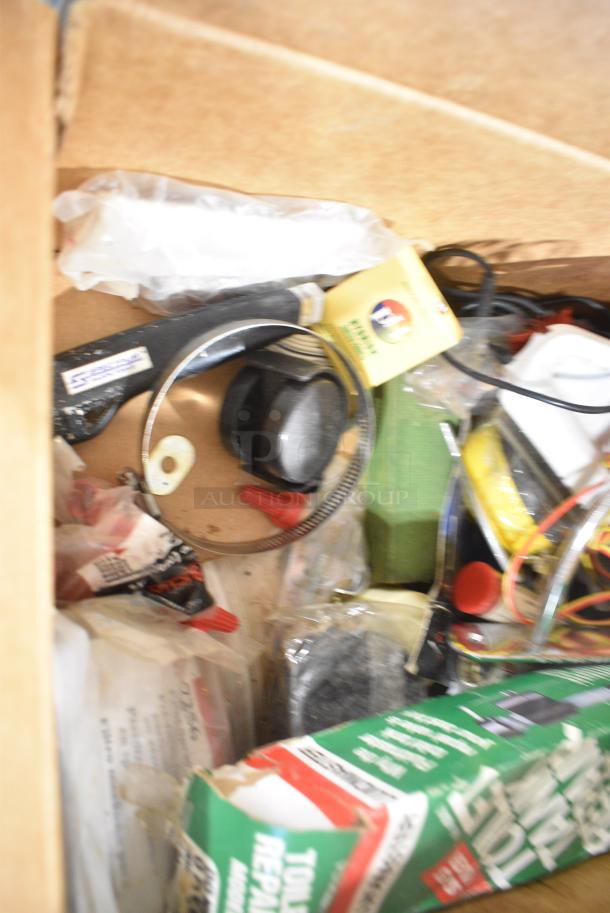 ALL ONE MONEY! Lot of Various Items Including Thermal Receipt Paper Rolls, Toilet Tank Repair Valve, Hoses - Image 7 of 10