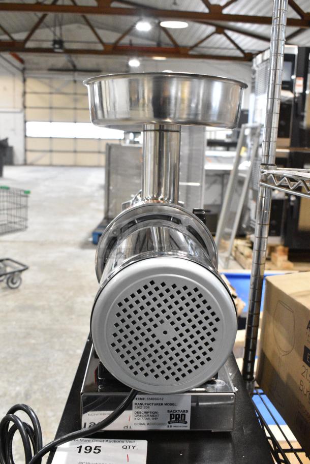 BRAND NEW SCRATCH AND DENT! 2024 Backyard Pro 554BSG12 Butcher Series #12 Electric Meat Grinder. 120 Volts, 1 Phase. Tested and Working! - Image 8 of 9