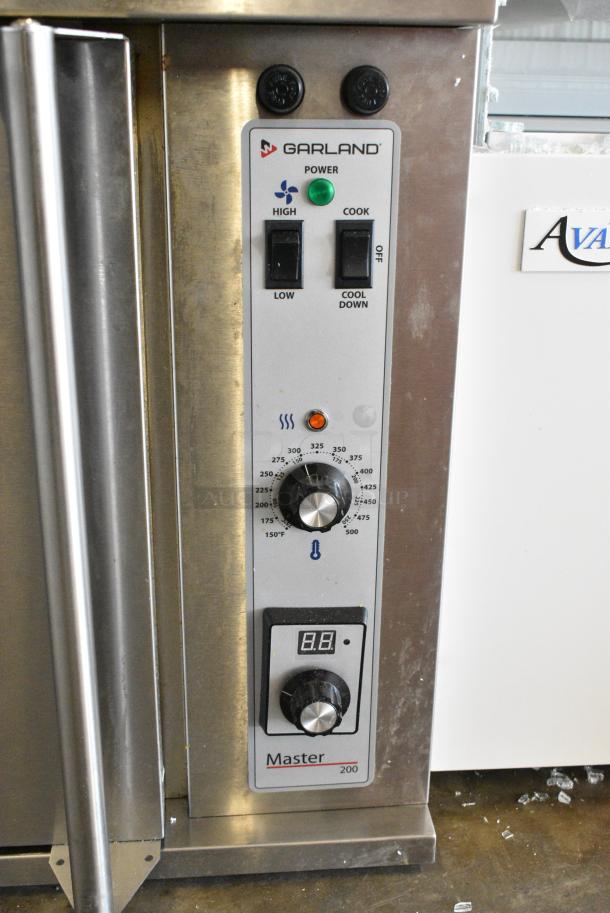 LIKE NEW!  Garland Master 200 Stainless Steel Commercial Electric Powered Half Size Convection Oven w/ View Through Door, Metal Oven Racks and Thermostatic Controls. 208/240 Volts, 1 Phase. - Image 3 of 5