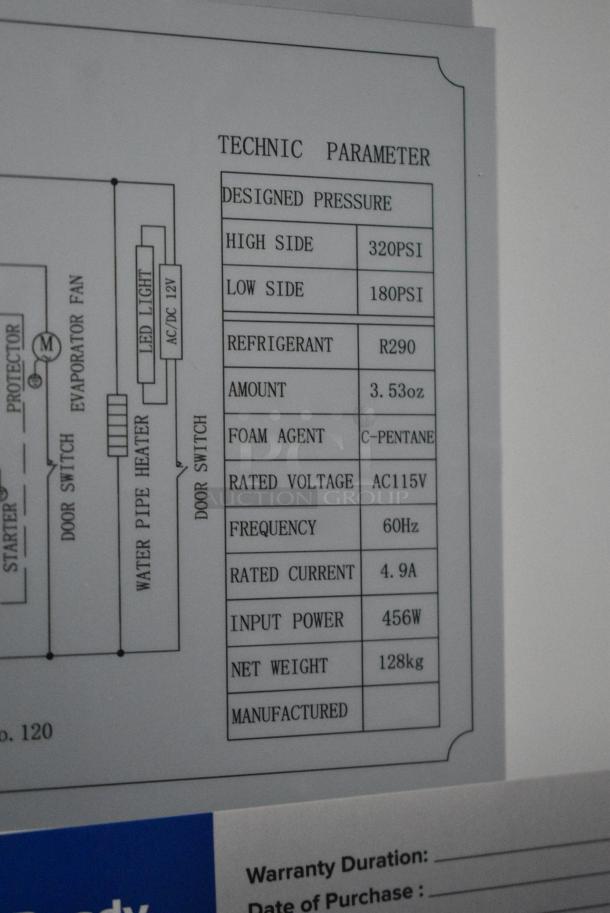 BRAND NEW SCRATCH AND DENT! 2023 Mainstreet 829BMR23F Stainless Steel Commercial Single Door Reach In Freezer w/ Poly Coated Racks. 115 Volts, 1 Phase. Tested and Powers On But Does Not Get Cold - Image 6 of 6