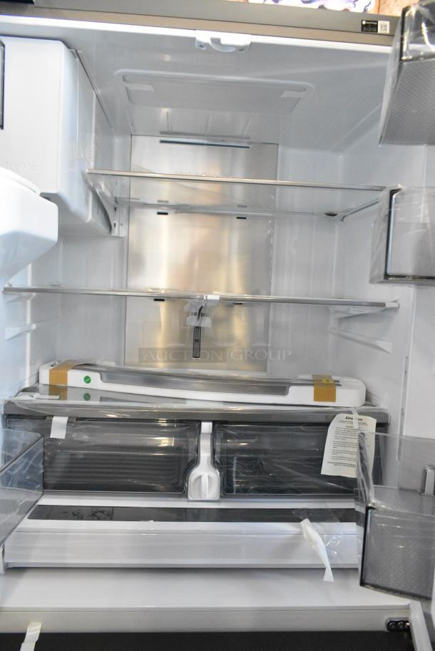 BRAND NEW SCRATCH AND DENT! Samsung RF26CG7400SR Stainless Steel French Style Cooler w/ 2 Freezer Drawers. 115 Volts, 1 Phase. Tested and Working! - Image 4 of 10