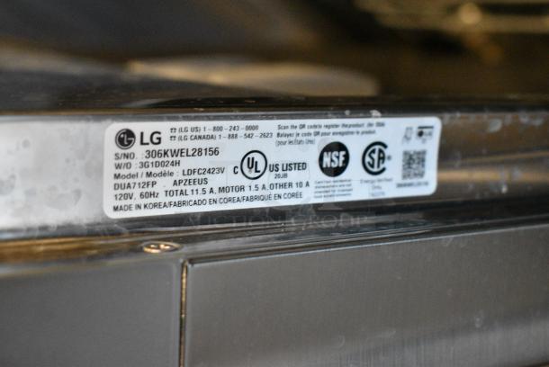 BRAND NEW SCRATCH AND DENT! LG LDFC2423V Stainless Steel Undercounter Dishwasher. 120 Volts, 1 Phase. - Image 6 of 6