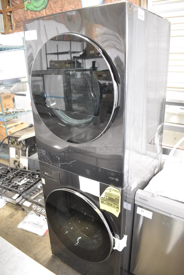 2 BRAND NEW SCRATCH AND DENT! LG Metal Stacked  Front Load Washer and Dryer. Includes Model WKEX300HBA. 115/240 Volts, 1 Phase. 2 Times Your Bid! - Image 1 of 8