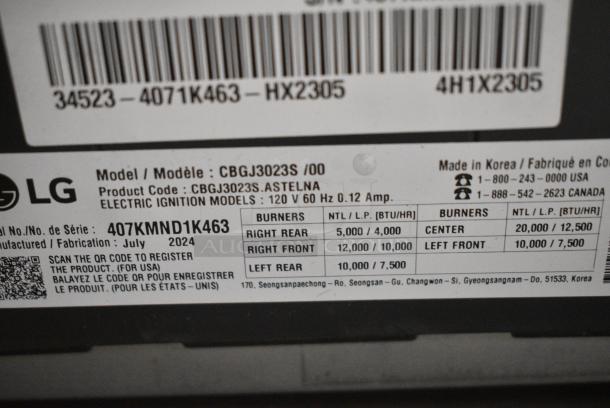BRAND NEW SCRATCH AND DENT! 2024 LG CBGJ3023S/00 Stainless Steel Drop In Gas Powered 5 Burner Range. - Image 8 of 9