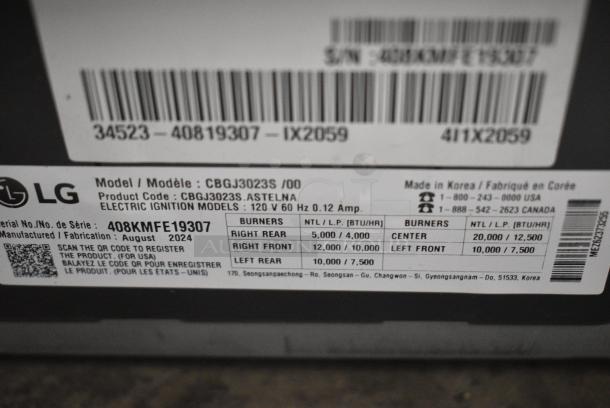 BRAND NEW SCRATCH AND DENT! 2024 LG CBGJ3023S/00 Stainless Steel Drop In Gas Powered 5 Burner Range. - Image 9 of 10