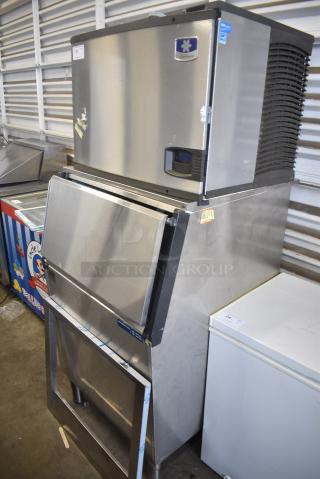 Manitowoc ID0452A-161 Stainless Steel Commercial Ice Head on Commercial Bin. 115 Volts, 1 Phase.