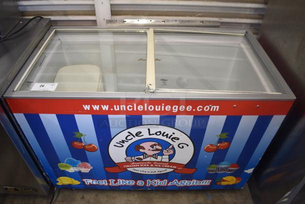 Metal Commercial Chest Freezer Merchandiser on Commercial Casters. 115 Volts, 1 Phase. Tested and Working! - Image 1 of 9