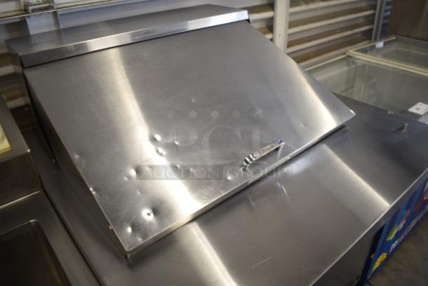 True TSSU-36-12M-B Stainless Steel Commercial Sandwich Salad Prep Table Bain Marie Mega Top on Commercial Casters. 115 Volts, 1 Phase. Tested and Powers On But Does Not Get Cold - Image 3 of 11