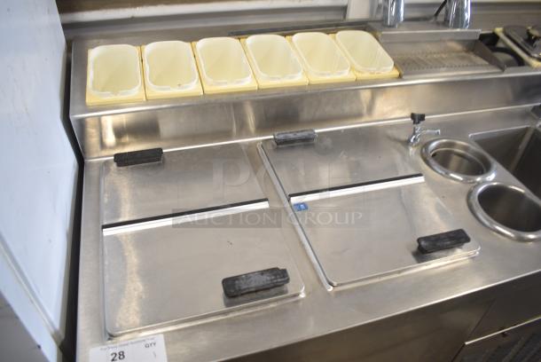 Craig Stainless Steel Commercial Prep Station w/ Topping Rail, 2 Center Hinge Chest Freezer, 3 Bay Sink, Faucet and Handles. 115 Volts, 1 Phase. Tested and Working! - Image 3 of 14