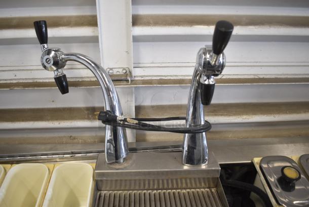 Craig Stainless Steel Commercial Prep Station w/ Topping Rail, 2 Center Hinge Chest Freezer, 3 Bay Sink, Faucet and Handles. 115 Volts, 1 Phase. Tested and Working! - Image 4 of 14
