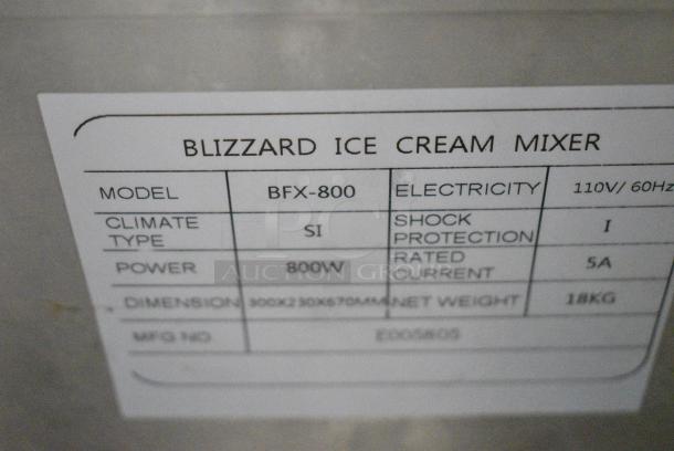 Vevor BFX-800 Stainless Steel Commercial Countertop Blizzard Ice Cream Maker. 120 Volts, 1 Phase. Tested and Working! - Image 6 of 7