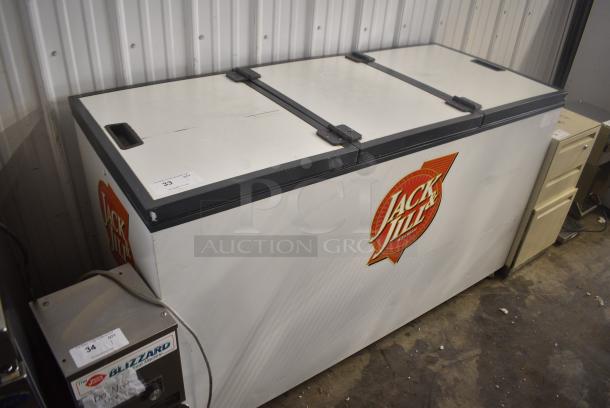 Caravell ISKREM Metal Chest Freezer on Commercial Casters. 120 Volts, 1 Phase. Tested and Working! - Image 1 of 7