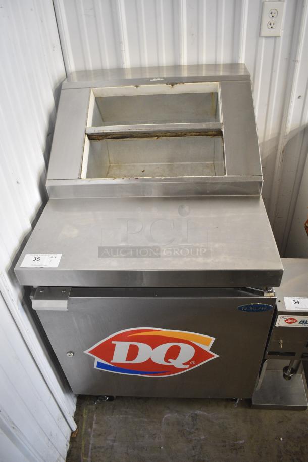 Norlake ZF081SMS/0-2DQ Stainless Steel Commercial 27" Ice Cream 8 Topping Cabinet w/ Freezer Base on Commercial Casters. 115 Volts, 1 Phase. Tested and Working! - Image 1 of 8