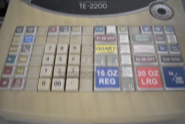 Casio TE-2200 Countertop Electronic Cash Register.  120 Volts, 1 Phase. - Image 5 of 10