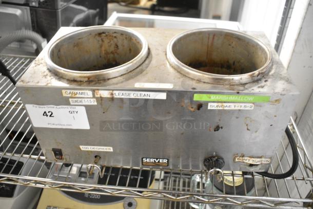 Server TWIN FS Stainless Steel Countertop 2 Well Food Warmer. 120 Volts, 1 Phase. Tested and Powers On But Does Not Get Hot - Image 1 of 6