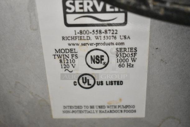 Server TWIN FS Stainless Steel Countertop 2 Well Food Warmer. 120 Volts, 1 Phase. Tested and Powers On But Does Not Get Hot - Image 5 of 6