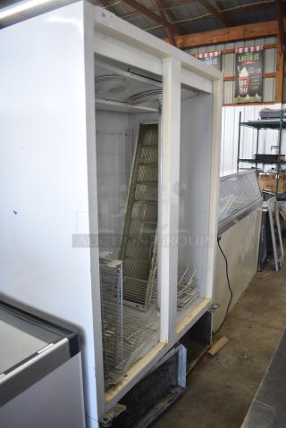 Master-Bilt Metal Commercial 2 Door Reach In Freezer Merchandiser. Does Not Have Doors. 115/208-230 Volts, 1 Phase.