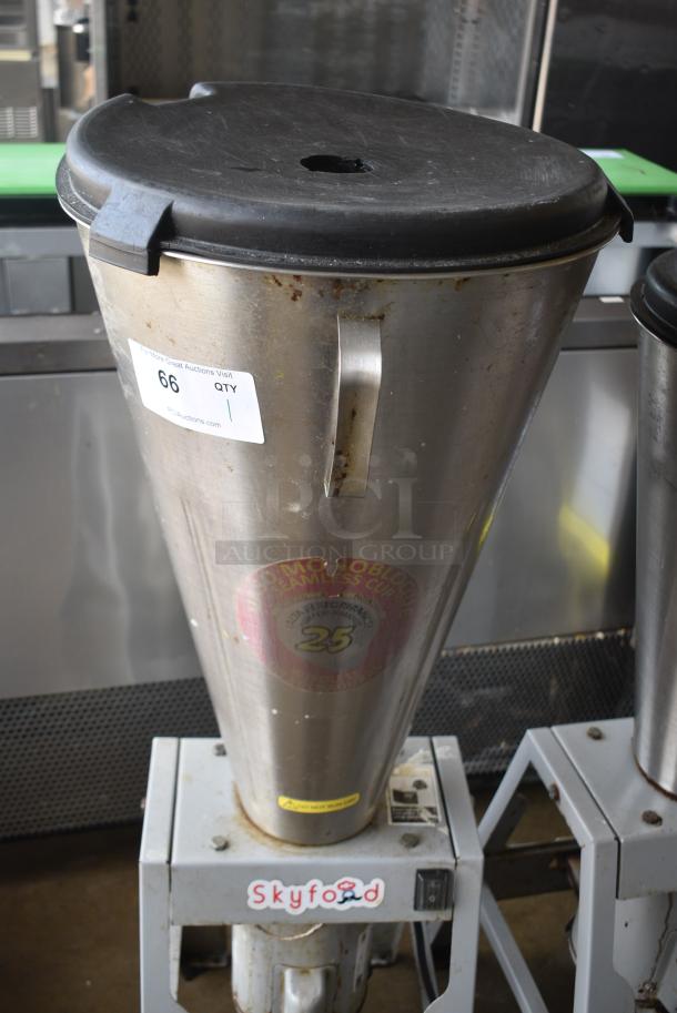 Skyfood Stainless Steel Commercial Tilting Blender. 110 Volts, 1 Phase. Tested and Powers On But Parts Do Not Move - Image 3 of 7