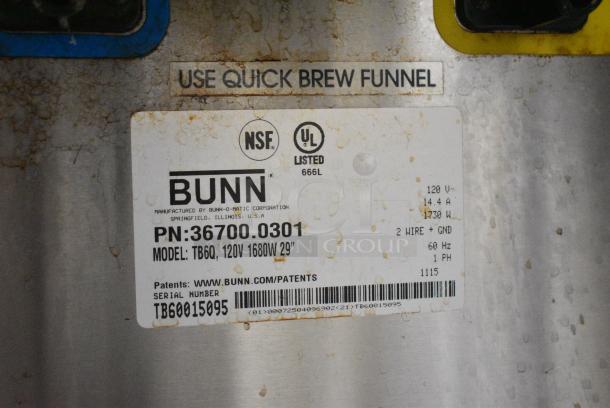 Bunn TB6Q Stainless Steel Commercial Countertop Iced Tea Machine. 120 Volts, 1 Phase. - Image 6 of 6