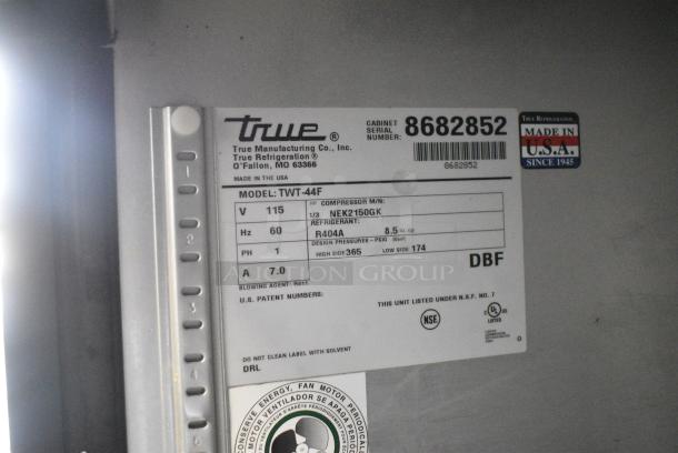 True TWT-44F Stainless Steel Commercial Single Door Work Top Freezer on Commercial Casters. 115 Volts, 1 Phase. Tested and Working! - Image 7 of 7