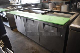 True TSSU-72-30M-B-ST Stainless Steel Commercial Prep Table on Commercial Casters. 115 Volts, 1 Phase. Tested and Powers On But Does Not Get Cold