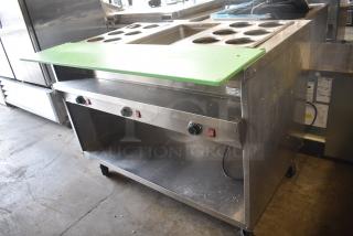 Randell 3615 Stainless Steel Commercial Electric Powered 3 Bay Steam Table on Commercial Casters. 208/240 Volts, 1 Phase.