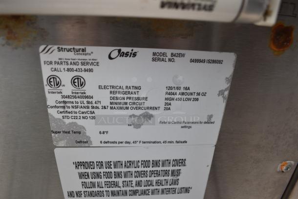 Structural Concepts Oasis B42EW Metal Commercial Grab N Go Merchandiser w/ Metal Shelves. 120 Volts, 1 Phase. Tested and Powers On But Does Not Get Cold - Image 6 of 6