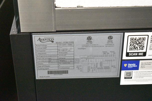 BRAND NEW SCRATCH AND DENT! Avantco 193BCF48B BCD-48 48" Curved Glass Black Dry Bakery Display Case. See Pictures for Top Glass Pane Damage. 110-120 Volts, 1 Phase. - Image 6 of 6