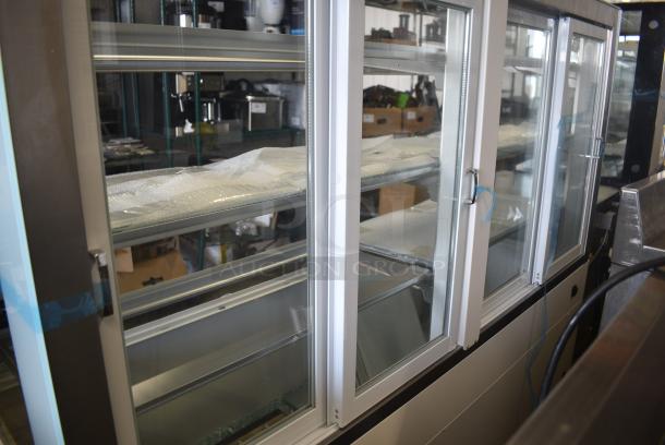BRAND NEW SCRATCH AND DENT! Avantco 193BCFD72W BCFD-72 70 7/8" White Square Dry Bakery Display Case with LED Lighting. See Pictures for Broken Front and Side Glass Panes. 110-120 Volts, 1 Phase. - Image 5 of 6