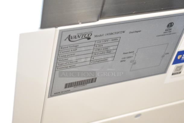 BRAND NEW SCRATCH AND DENT! Avantco 193BCFD72W BCFD-72 70 7/8" White Square Dry Bakery Display Case with LED Lighting. See Pictures for Broken Front and Side Glass Panes. 110-120 Volts, 1 Phase. - Image 6 of 6