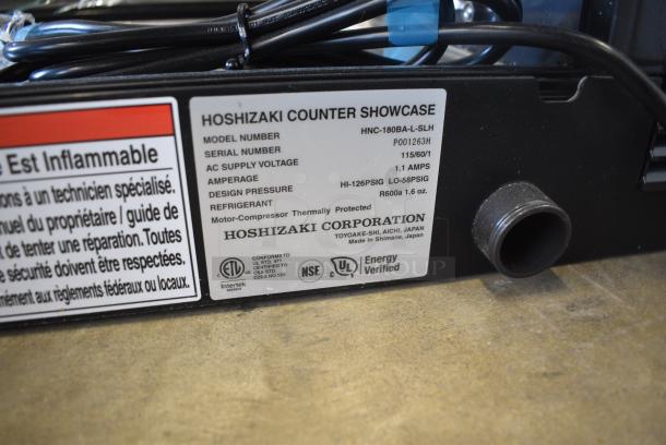 BRAND NEW SCRATCH AND DENT! Hoshizaki  HNC-180BA-L-SLH Curved Glass Refrigerated Sushi Display Case 71" - Left Side Compressor. See Pictures for Glass Crack. 115 Volts, 1 Phase. Tested and Working! - Image 6 of 6