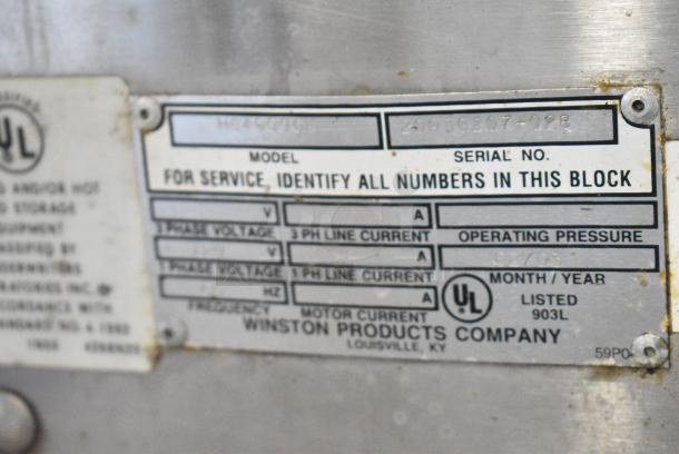 Winston CVap Stainless Steel Commercial Holding Cabinet on Commercial Casters. 120 Volts, 1 Phase. Tested and Working! - Image 10 of 10