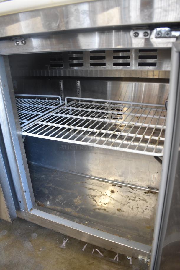 Avantco 178SSPT48HC Stainless Steel Commercial Sandwich Salad Prep Table Bain Marie Mega Top on Commercial Casters. 115 Volts, 1 Phase. Tested and Powers On But Does Not Get Cold - Image 5 of 8