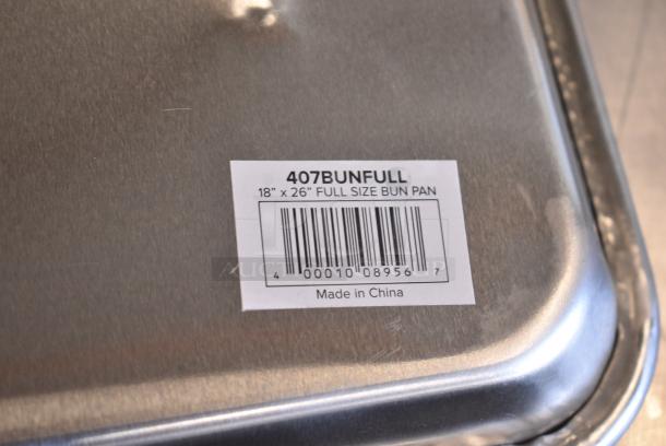 3 BRAND NEW SCRATCH AND DENT! Choice 407BUNFULL Full Size 18" x 26" 19 Gauge Wire in Rim Aluminum Bun Pan / Sheet Pan. 3 Times Your Bid! - Image 4 of 4
