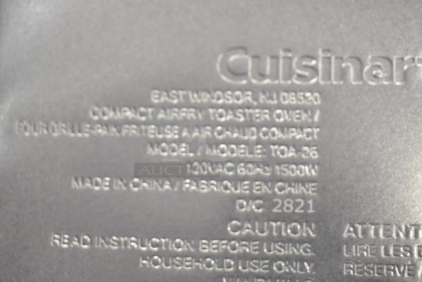 Cuisinart TOA-26 Metal Countertop Electric Toaster Oven. 120 Volts, 1 Phase. - Image 10 of 12