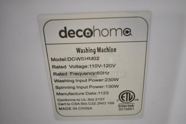 DecoHome DGWSHM02 Washer / Spinner. 110 Volts, 1 Phase. - Image 7 of 9