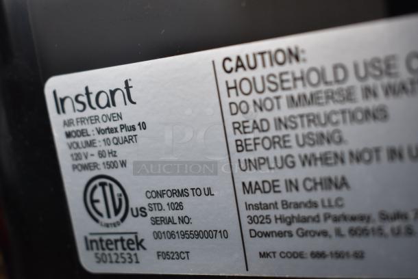 Instant Vortex Plus 10 Countertop Air Fryer Oven. 120 Volts, 1 Phase. - Image 6 of 7
