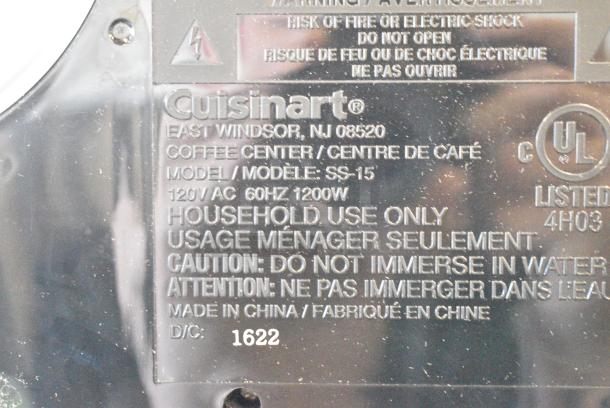 Cuisinart SS-15 Countertop Coffee Maker. 120 Volts, 1 Phase. - Image 7 of 8