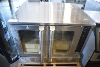 BRAND NEW SCRATCH AND DENT! Main Street Equipment CG1-N Single Deck Full Size Natural Gas Convection Oven with Legs - 54,000 BTU