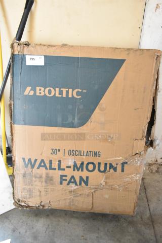 BRAND NEW SCRATCH AND DENT! Boltic 73AVF30WLF0 30" Wall-Mounted 2-Speed Oscillating Fan - 120 Volts, 1 Phase.