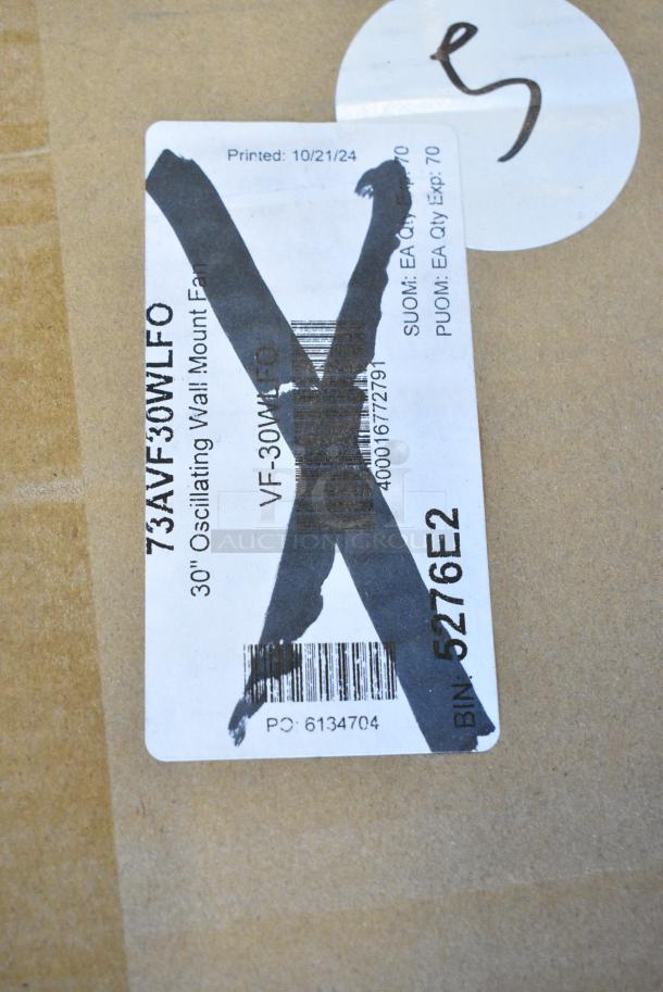 BRAND NEW SCRATCH AND DENT! Boltic 73AVF30WLF0 30" Wall-Mounted 2-Speed Oscillating Fan - 120 Volts, 1 Phase. - Image 4 of 5