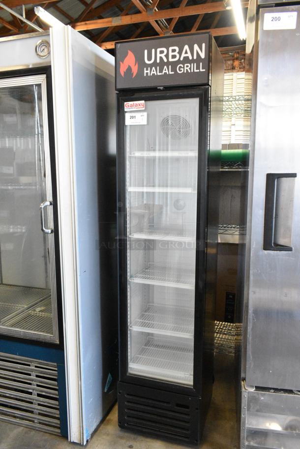 Galaxy 177GDN5RBB Metal Commercial Single Door Reach In Cooler Merchandiser with Red, White, and Blue LED Lighting. 110-120 Volts, 1 Phase. Tested and Working! - Image 2 of 6