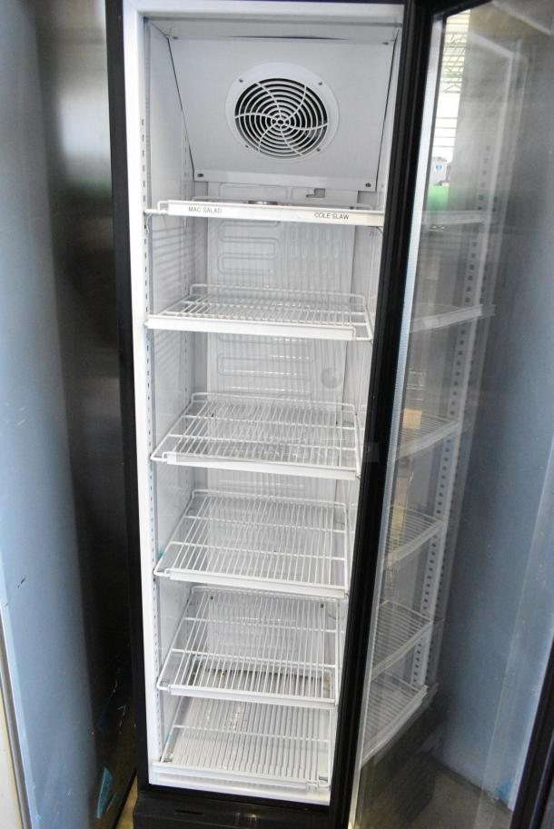 Galaxy 177GDN5RBB Metal Commercial Single Door Reach In Cooler Merchandiser with Red, White, and Blue LED Lighting. 110-120 Volts, 1 Phase. Tested and Working! - Image 4 of 6