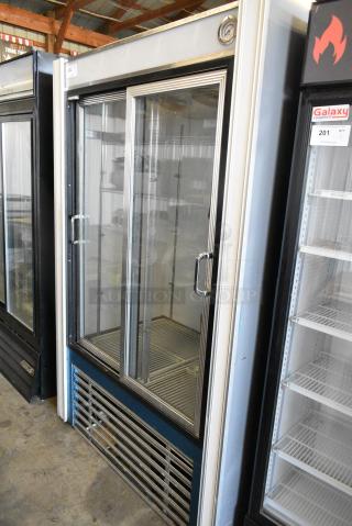 Metal Commercial 2 Door Reach In Cooler Merchandiser. 115 Volts, 1 Phase. Tested and Working!