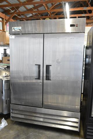 Avantco 178A49RHC Stainless Steel Commercial 2 Door Reach In Cooler. 115 Volts, 1 Phase. Tested and Working!