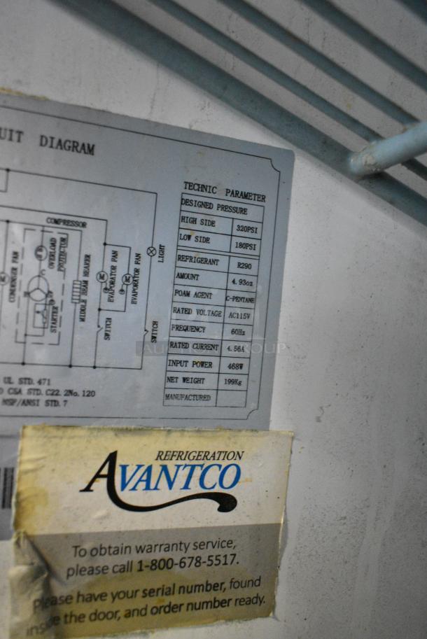 Avantco 178A49RHC Stainless Steel Commercial 2 Door Reach In Cooler. 115 Volts, 1 Phase. Tested and Working! - Image 7 of 7