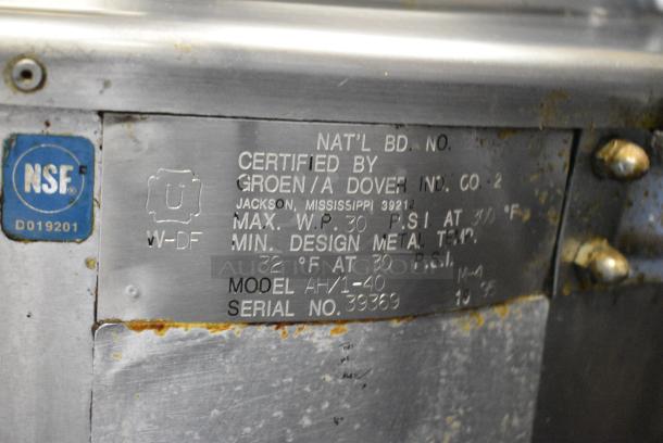 Groen AH/1-40 Stainless Steel Commercial Natural Gas Powered 40 Gallon Steam Kettle. 100,000 BTU. - Image 7 of 9